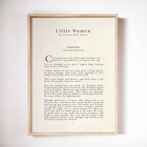 Little Women Louisa May Alcott Chapter Print